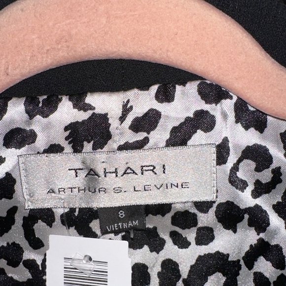 Tahari Black Cheetah Print Inner Blazer - Picture 3 of 5